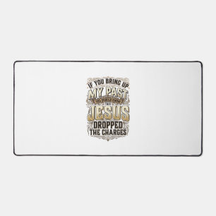 Jesus Dropped The Charges Vintage Christian Shirt Desk Mat