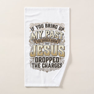 Jesus Dropped The Charges Vintage Christian Shirt Hand Towel