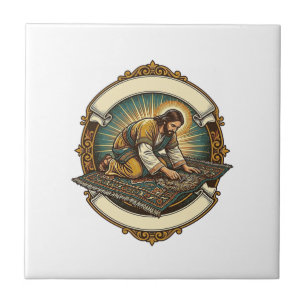 Jesus Dropped Tiny Screw Thick Carpet DIY Humor_1 Ceramic Tile