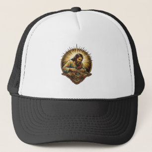 Jesus Dropped Tiny SD Card Lost Carpet Tech Humor_ Trucker Hat