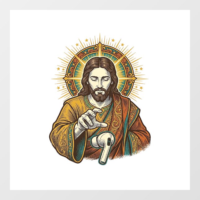 Jesus Dropped Wireless Earbud Under Desk Tech Clum (Sheet)