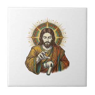 Jesus Dropped Wireless Earbud Under Desk Tech Clum Ceramic Tile