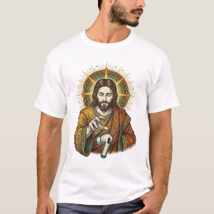 Jesus Dropped Wireless Earbud Under Desk Tech Clum T-Shirt