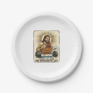 Jesus Dropping Heavy Dumbbell Loudly Gym Lunk Alar Paper Plate