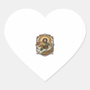 Jesus Drunk Online Shopping Receipt Morning After Heart Sticker