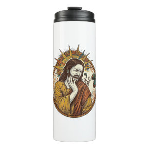 Jesus Earbud Cord Caught Doorknob Ripped Out Gym H Thermal Tumbler