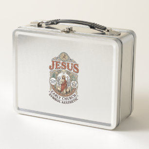 Jesus Early Church Symbol Aesthetic Jesus Early Ch Metal Lunch Box