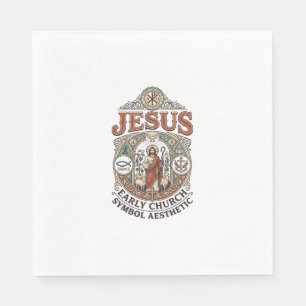 Jesus Early Church Symbol Aesthetic Jesus Early Ch Napkin