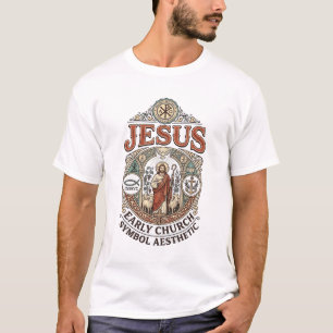 Jesus Early Church Symbol Aesthetic Jesus Early Ch T-Shirt