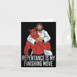 Jesus Easter BJJ Wrestling MMA Fan Repentance Card