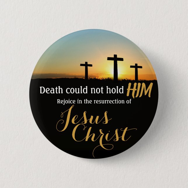 Jesus Easter Cross Resurrection Pin Button (Front)