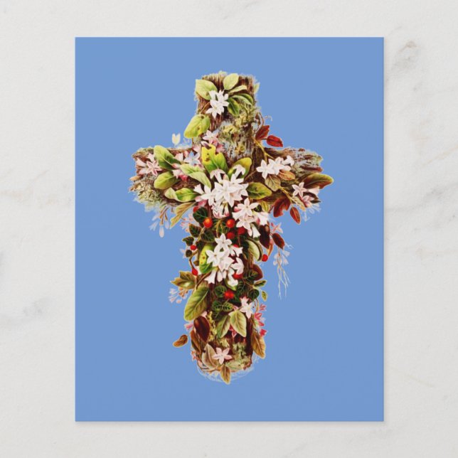 Jesus Easter Sunday Flowering cross  (Front)