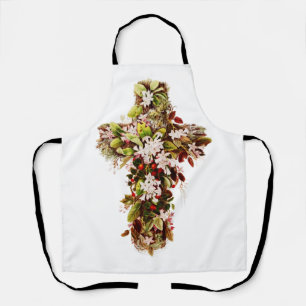 Jesus Easter Sunday Flowering cross Apron