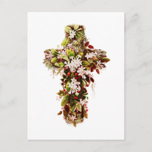 Jesus Easter Sunday Flowering cross  Postcard