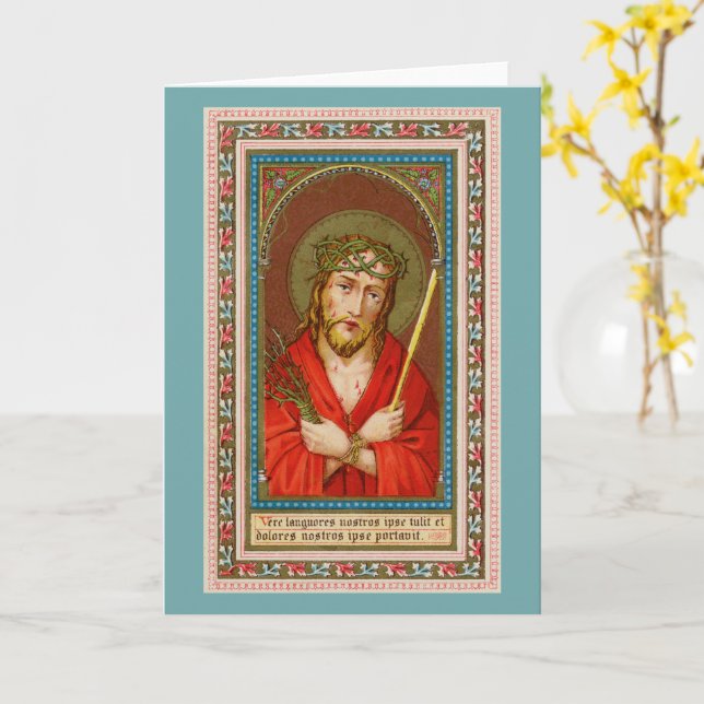 Jesus, Ecce Homo (Behold the Man) (SAU21) Greeting Card (Yellow Flower)