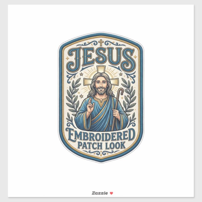 Jesus Embroidered Patch Look Jesus Embroidered Pat (Sheet)