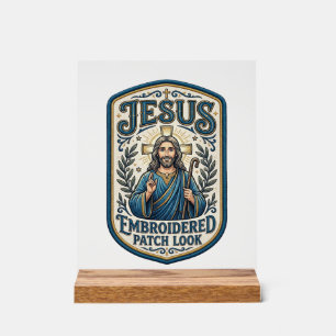Jesus Embroidered Patch Look Jesus Embroidered Pat Acrylic Sign