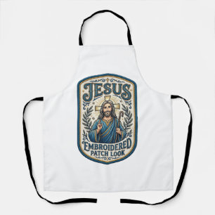 Jesus Embroidered Patch Look Jesus Embroidered Pat Apron