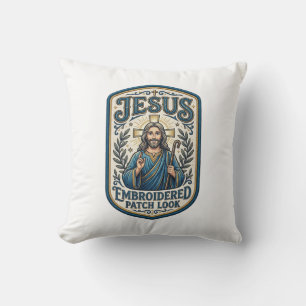 Jesus Embroidered Patch Look Jesus Embroidered Pat Cushion