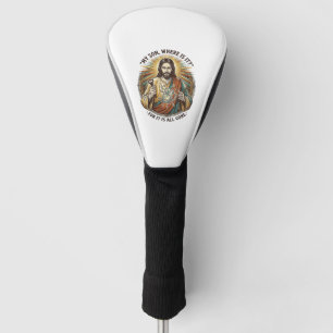 Jesus Empty Broken Beer Mug Bartender Drinking Hum Golf Head Cover