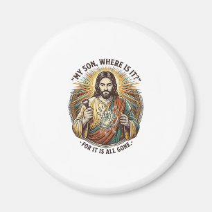 Jesus Empty Broken Beer Mug Bartender Drinking Hum Magnet
