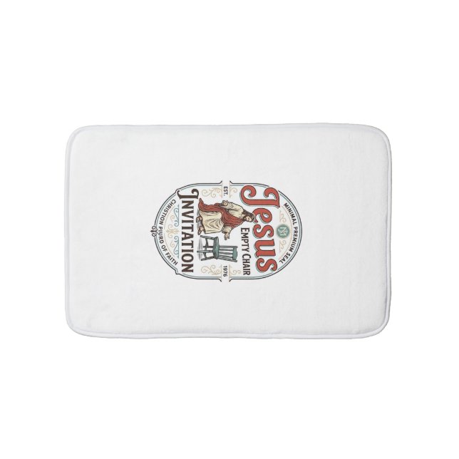 Jesus Empty Chair Invitation Jesus Empty Chair Inv Bath Mat (Front)