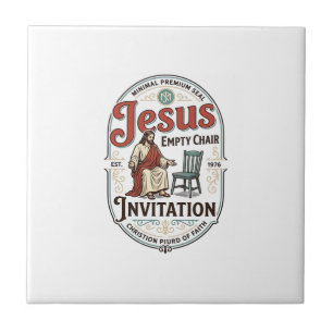 Jesus Empty Chair Invitation Jesus Empty Chair Inv Ceramic Tile