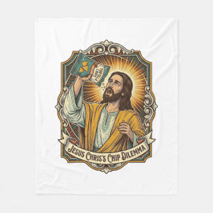 Jesus Empty Tortilla Chip Bag Drunk Munchies Party Fleece Blanket