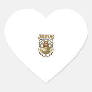 Jesus Enamel Pin Style Jesus Enamel Pin Christian Heart Sticker