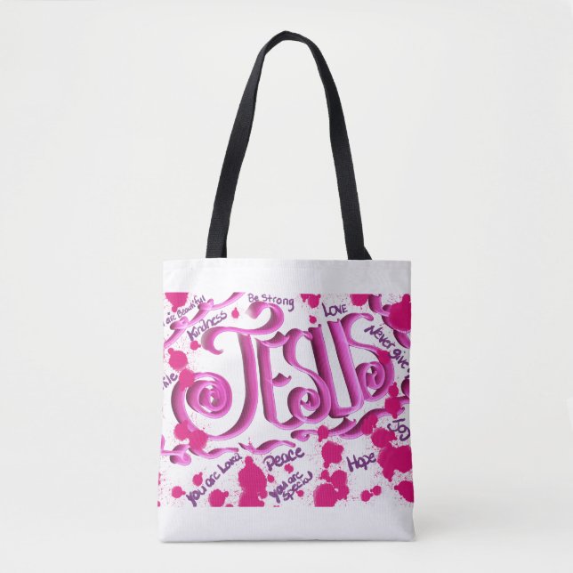 JESUS encouragement tote bag. Bag (Front)