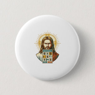 Jesus Endless Captcha Verification Traffic Lights 6 Cm Round Badge