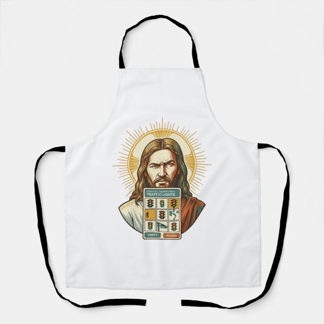 Jesus Endless Captcha Verification Traffic Lights  Apron (Front)