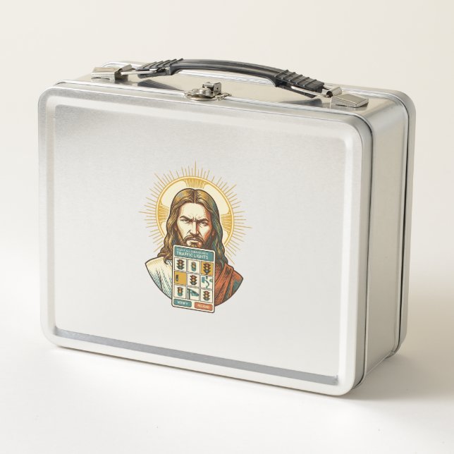 Jesus Endless Captcha Verification Traffic Lights  Metal Lunch Box (Front)