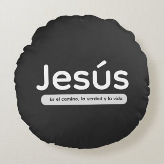 Jesús es el camino, la verdad y la vida round cushion