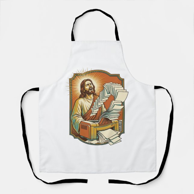 Jesus Excel Sheet Printing 50 Blank Pages Office H Apron (Front)