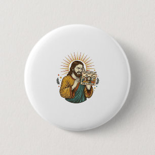 Jesus Eyes Closed Tagged Group Photo Unflattering 6 Cm Round Badge