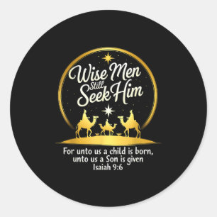 Jesus Faith 3 Kings Vintage Wise Men Still Seek Hi Classic Round Sticker