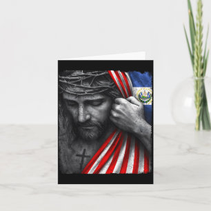 Jesus Faith Cross Crown America El Salvador Herita Card