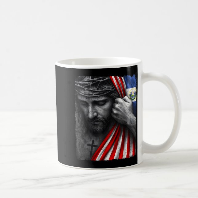 Jesus Faith Cross Crown America El Salvador Herita Coffee Mug (Right)