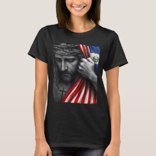 Jesus Faith Cross Crown America El Salvador Herita T-Shirt