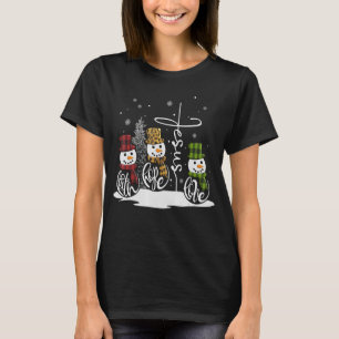 Jesus Faith Hope Love Snowman Xmas For Christian T-Shirt
