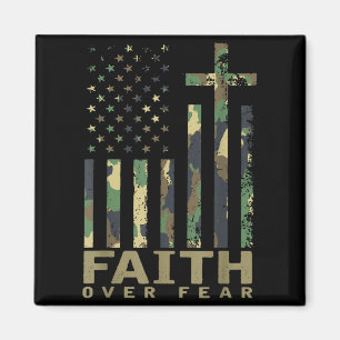 Jesus Faith Over Fear Christian Cross God Fait Us Magnet