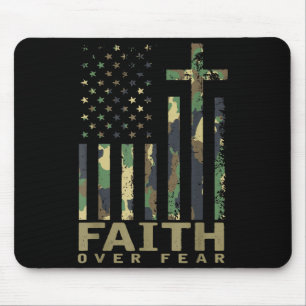 Jesus Faith Over Fear Christian Cross God Fait Us Mouse Pad