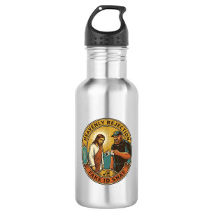Jesus Fake ID Confiscated Angry Bouncer Club Party 532 Ml Water Bottle