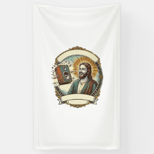 Jesus Fake Laughing Loud Club Cant Hear Party Humo Banner