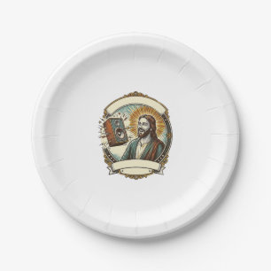 Jesus Fake Laughing Loud Club Cant Hear Party Humo Paper Plate