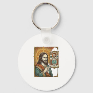 Jesus Fake Verified Checkmark Scam Troll Social Hu Key Ring