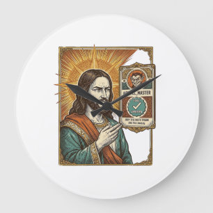 Jesus Fake Verified Checkmark Scam Troll Social Hu Large Clock