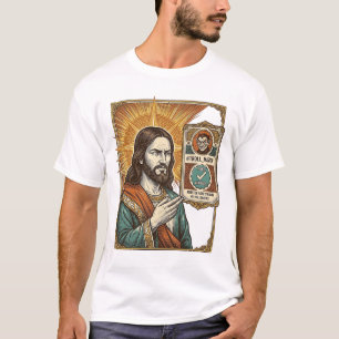 Jesus Fake Verified Checkmark Scam Troll Social Hu T-Shirt