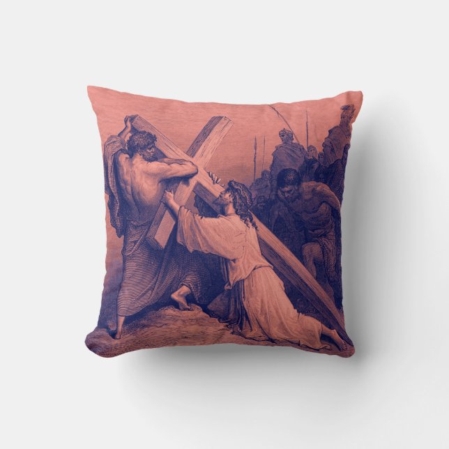 Jesus Falling Beneath the Cross | Bible Cushion (Front)